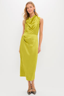 Chartreuse Satin Sinclair Dress | Tuckernuck (US)