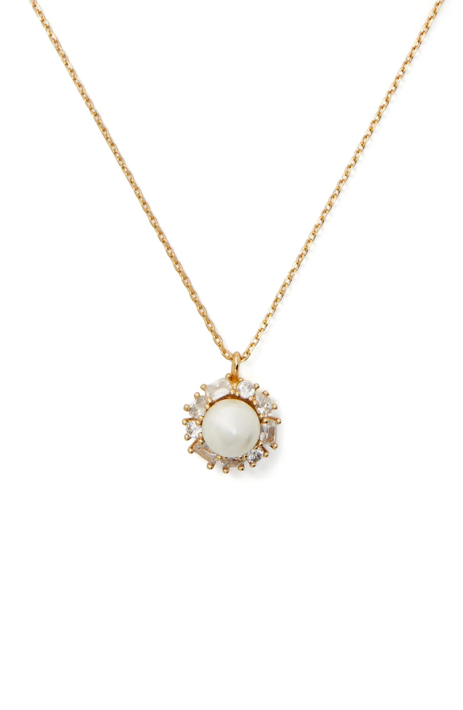 kate spade new york imitation pearl halo pendant necklace | Nordstrom | Nordstrom
