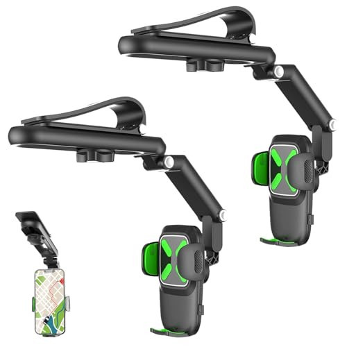 Yoyoway 360 Car Phone Holder, 1080° Multifunctional Sun Visor 360 Phone Holder, Sun Visor Phones Mount Compatible, with Most Cell Phones (Green*2) | Amazon (US)