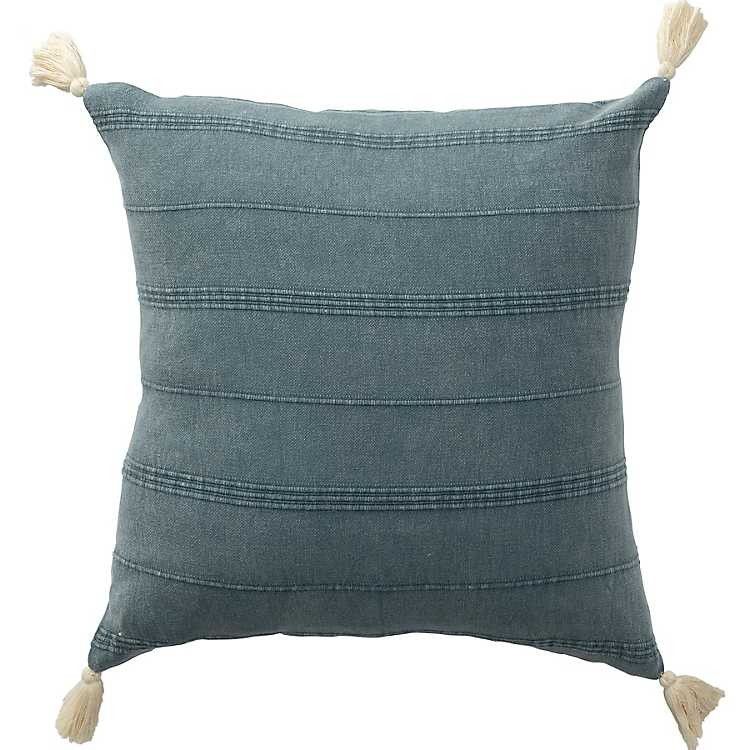 New! Blue Dobby Loomed Pillow | Kirkland's Home