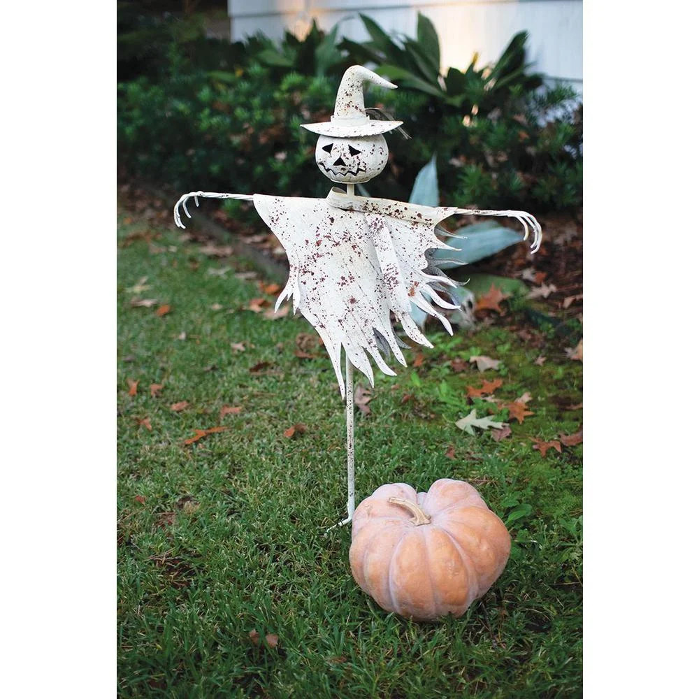 RUSTIC WHITE METAL SCARECROW YARD STAKE | Walmart (US)