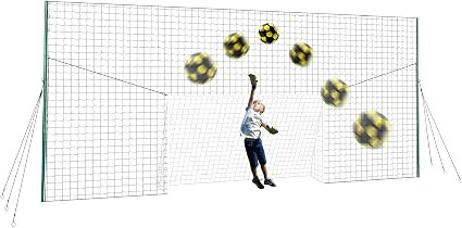 Open Goaaal Football Goal & Backstop Net with Rebounder | Backyard Barrier Net to Stop Balls Goin... | Amazon (UK)