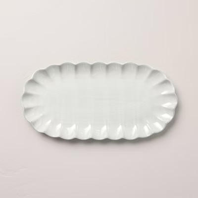 Scallop Stoneware Serving Tray Cream - Hearth & Hand™ with Magnolia | Target