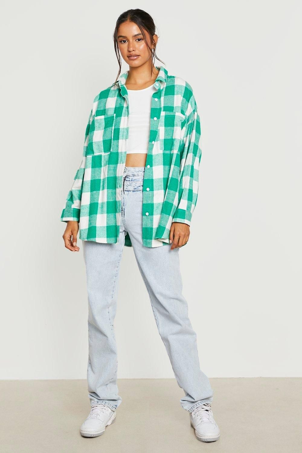 Oversized Flannel Shirt | Boohoo.com (US & CA)