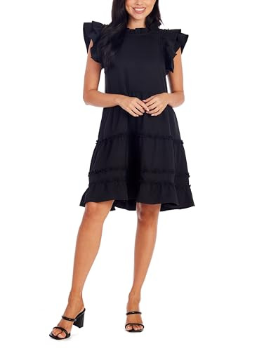 Mud Pie Women's Pope Ruffle Dress Black -M; Medium | Amazon (US)