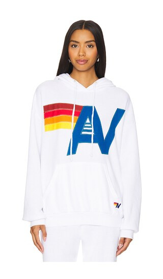 Logo Stitch Pullover Hoodie in White | Revolve Clothing (Global)