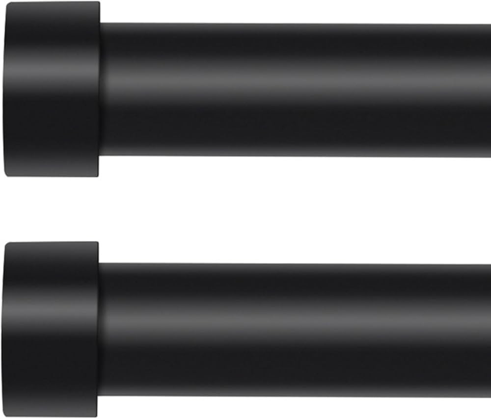 OLV Black Curtain Rods for Window 48-84 inch, Adjustable Single Window Rods With End Cap Design F... | Amazon (US)