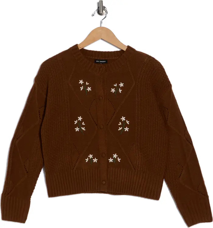Blu Pepper Floral Knit Cardigan | Nordstromrack | Nordstrom Rack