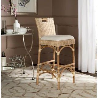 SAFAVIEH 17.75-inch Fremont Natural Woven Barstool. - 17" W x 16" D x 43" H - On Sale - Overstock... | Bed Bath & Beyond