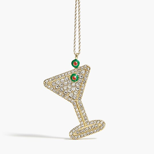 Rhinestone martini holiday ornament | J.Crew Factory