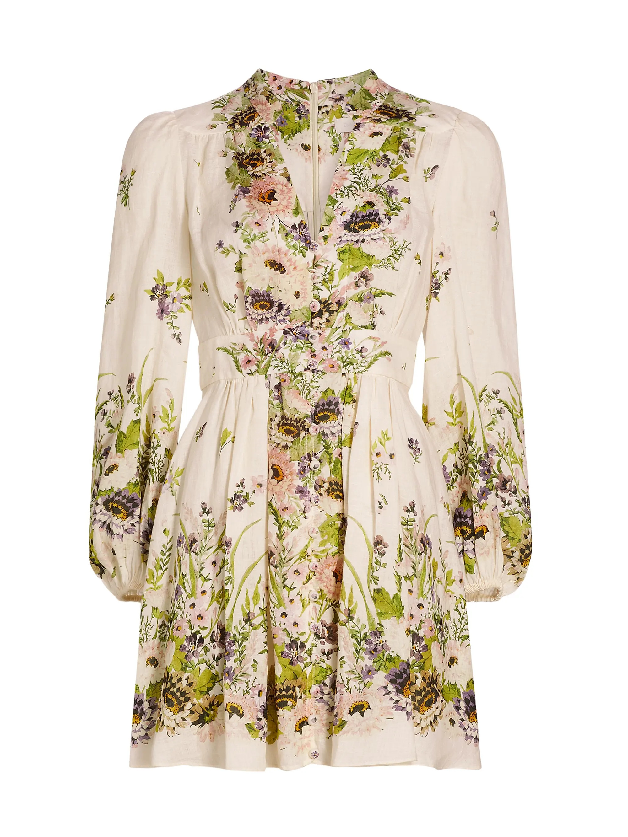 Halliday Plunge Linen Minidress | Saks Fifth Avenue