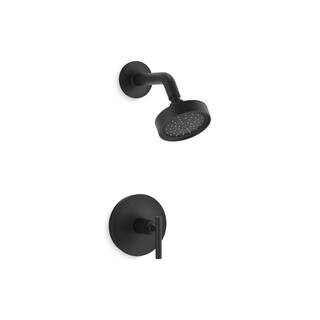 KOHLER Purist 1-Handle Wall Mount Shower Trim Kit in Matte Black with Rite-Temp Technologies (Valve  | The Home Depot