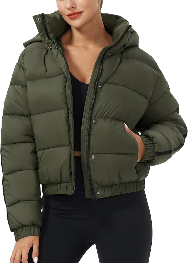 Pioneer Camp Women's Winter Cropped Puffer Jacket with Hood Waterproof Short Warm Quilted Jacket ... | Amazon (US)
