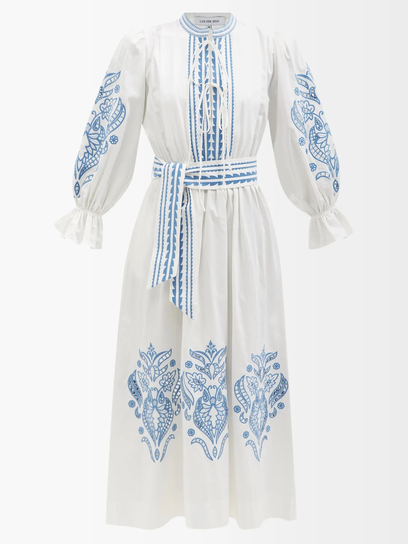 Florence broderie-anglaise cotton-poplin dress | Lug Von Siga | Matches (US)