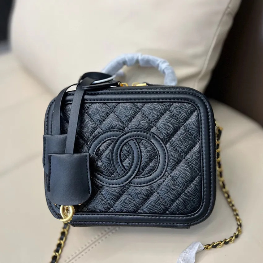 designer bags women Bags Classic CFs Diamond Lattice cosmetic handbag square fat chain real leath... | DHGate