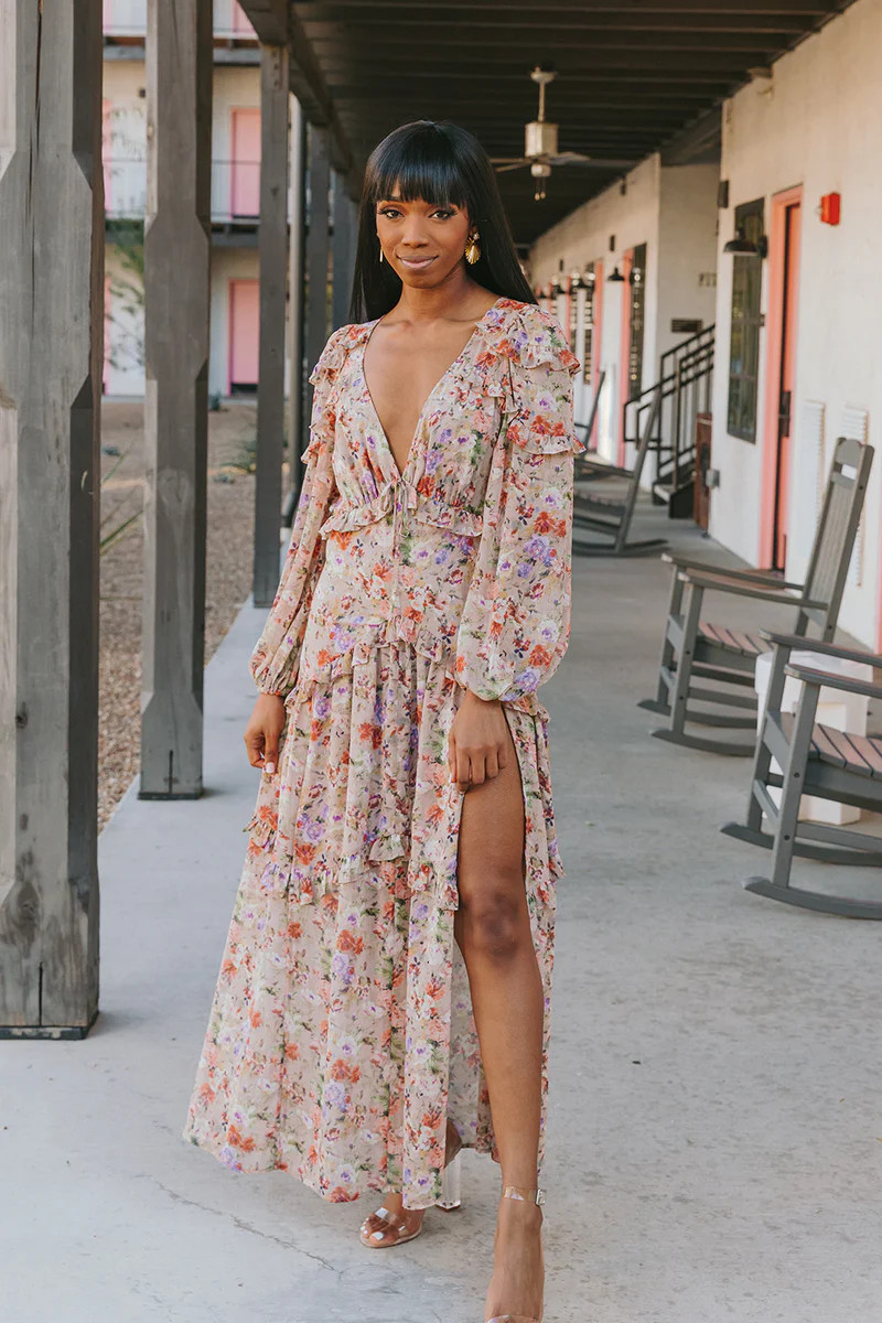 BuddyLove | Pia Long Sleeve Maxi Dress | Vintage | BuddyLove