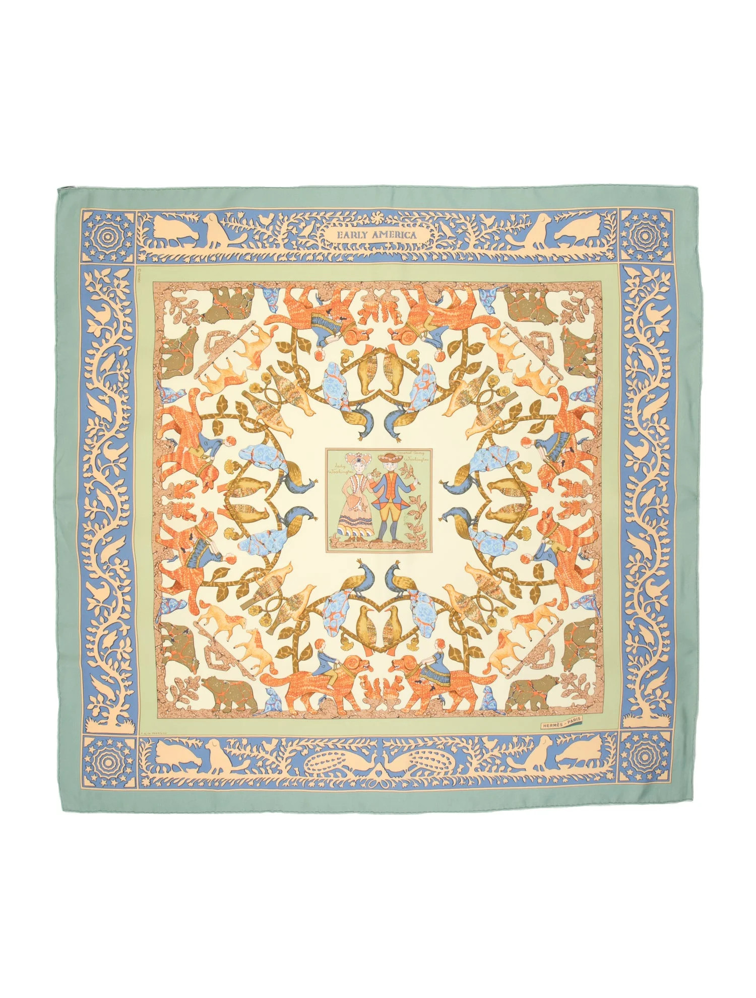 Hermès Early America Silk Scarf w/ Tags - Green Scarves and Shawls, Accessories - HER839547 | Th... | The RealReal