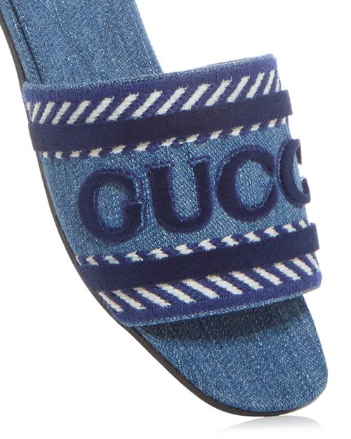 Women's Logo Denim Slide Sandals | Bloomingdale's (US)