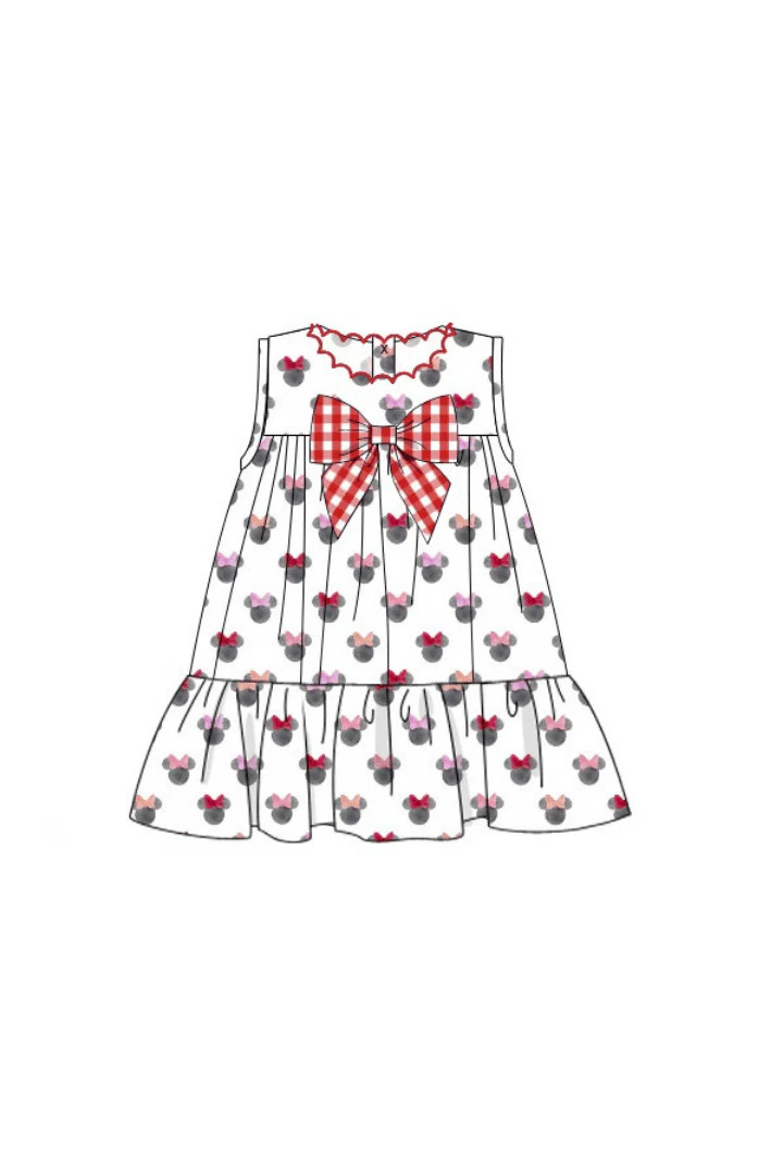 Pre-Order Watercolor Mouse Scalloped Bow Dress | The Smocked Flamingo