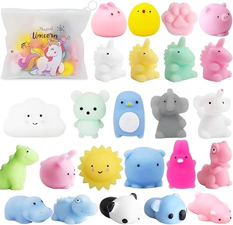 POKONBOY 25pcs Mochi Squishy Toys, Mini Kawaii Squishies Animals with Storage Bag Party Favor for... | Amazon (US)
