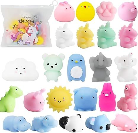 POKONBOY 25pcs Mochi Squishy Toys, Mini Kawaii Squishies Animals with Storage Bag Party Favor for... | Amazon (US)
