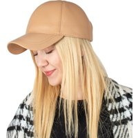 Dark Beige Leather Baseball Cap, Hatsquare Hat, Adjustable Man Women Sports Dad Hat | Etsy (US)