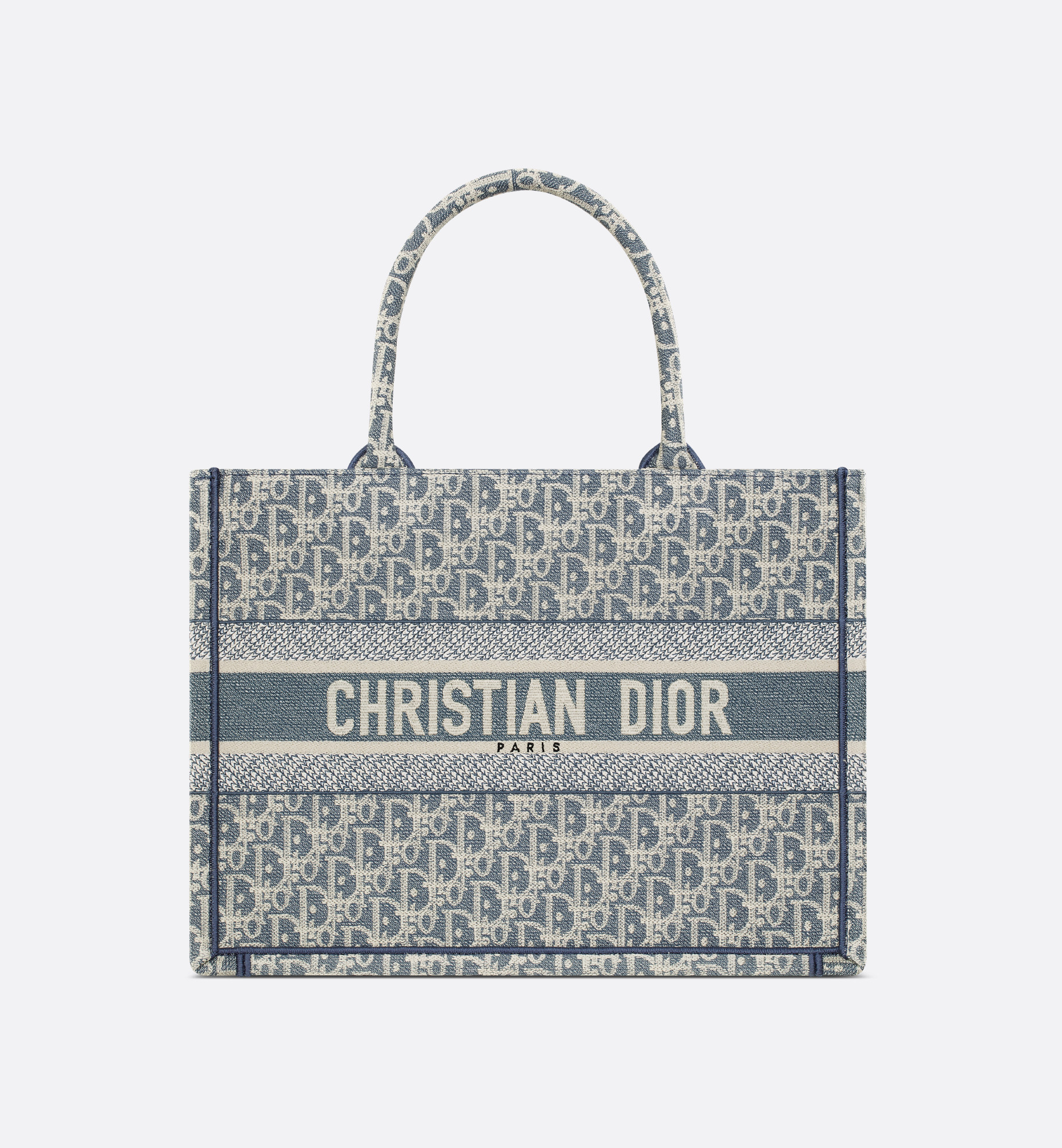 Medium Dior Book Tote Blue Dior Oblique Chambray-Effect Embroidery (36 x 27.5 x 16.5 cm) | D... | Christian Dior Parfums UK