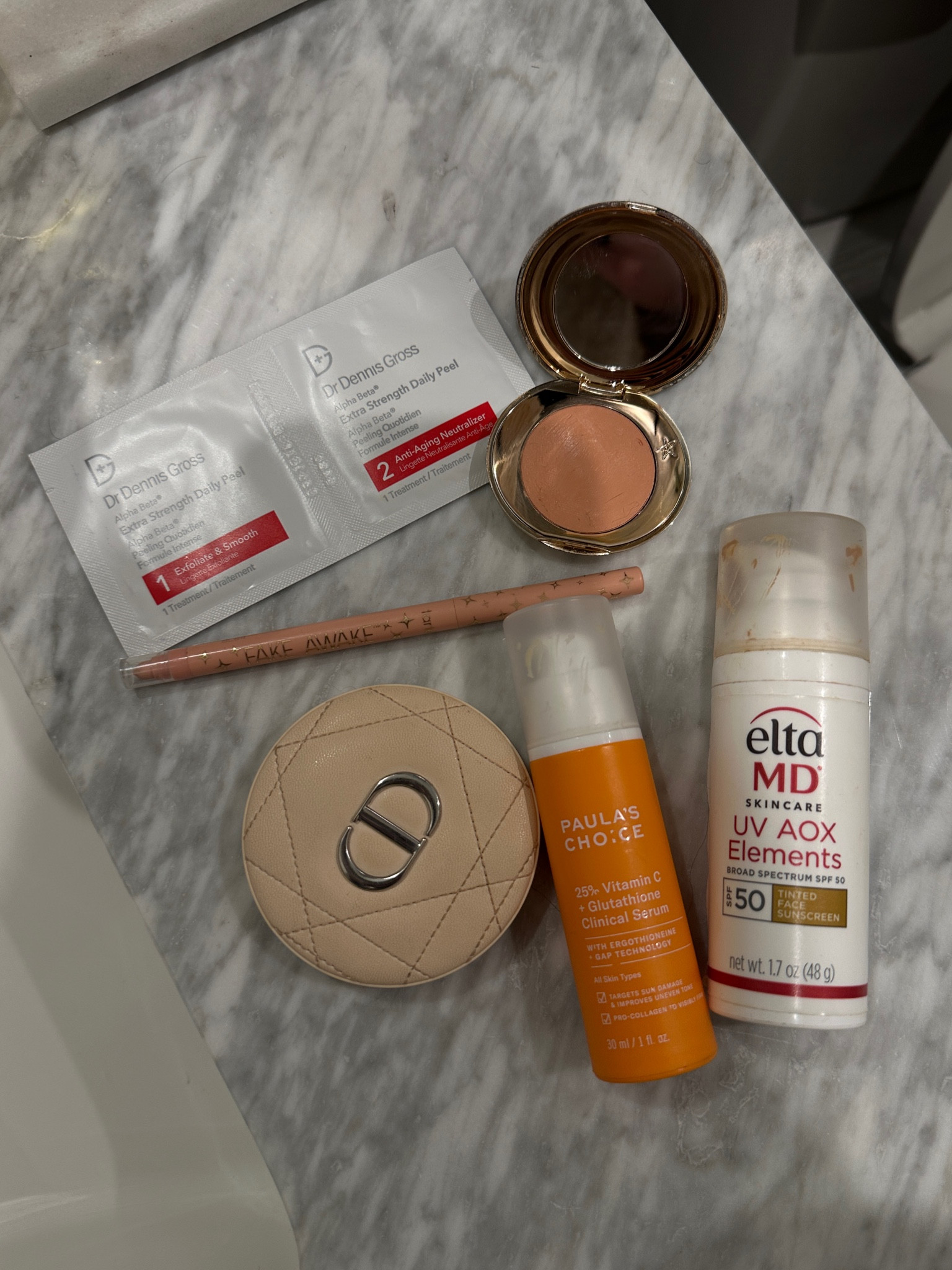 Some of my favourite skincare and makeup products that I’ve restocked on multiple times: 
🤍 Paula’s Choice vitamin C- best vitamin C I came across. I’ve been using this for over 2 years now. High concentration yet gentle on my sensitive skin. 
🤍Elta MD tinted sunscreen- staple skin tint. And it’s a sunscreen. I’m never parting with this. Been using it way before it was cool. Just be sure your moisturiser dries out before applying this or else it will smudge. 
🤍 Charlotte Tilbury color corrector - I use this for blue under eye. This is the only color correction product that I actually love. It blends like a dream and looks great under makeup 
🤍 Fake awake eye liner - it just makes your eye pop if you apply it on the waterline. A little goes a long way. I wish the eyeliner wasn’t so soft sometimes, but still it is the best product and shade for a natural look that I’ve come across so far. 
🤍 Dior bronzer - she is subtle and it feels like she’s hardly there, but she works and suclpts in the most natural way. I was eyeing this product for over a year and I wish I pulled the trigger on it much sooner. With the right brush, this is the only bronzer that doesn’t look patchy at the end of the day. 
🤍 Dr. Dennis Gross exfoliating patches- these come with me on every trip. They are easy and neat to use. Much better than spilling toner everywhere. I usually apply a moisturising serum as the following step to this product in my nighttime skincare routine. 

#LTKTravel #LTKBeauty #LTKFindsUnder50