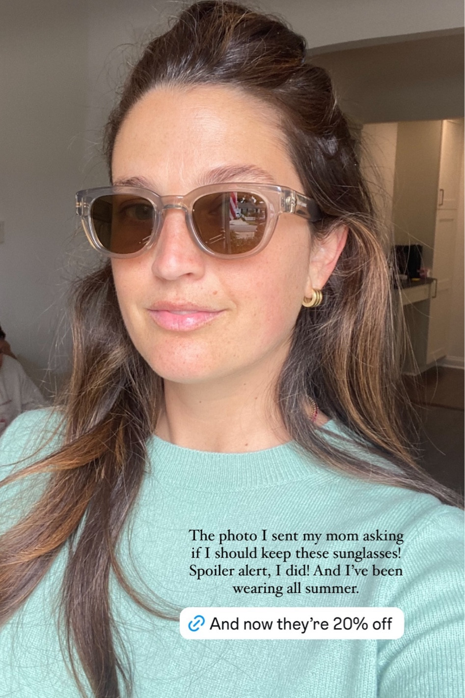 SHOPBOP SALE: 20% off! The photo I sent my mom asking if I should keep these sunglasses. Spoiler alert, I did! And I’ve been wearing all summer
