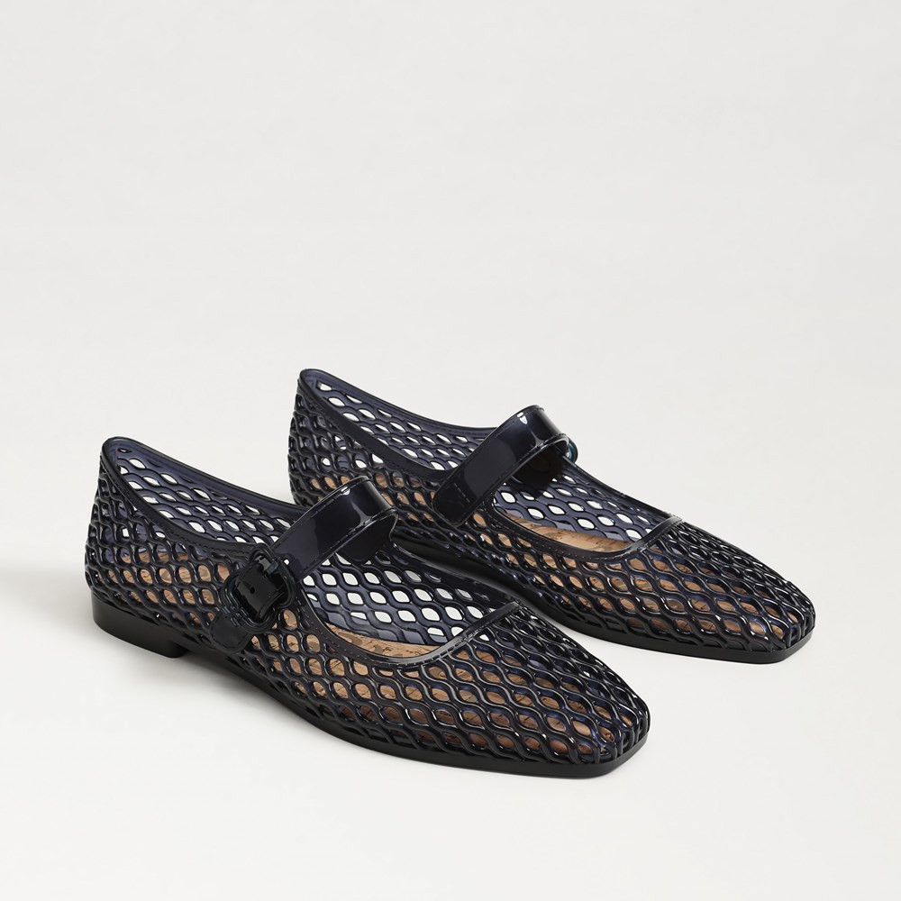 Michaela Jelly Mary Jane Flat Oasis Navy Jelly | Sam Edelman