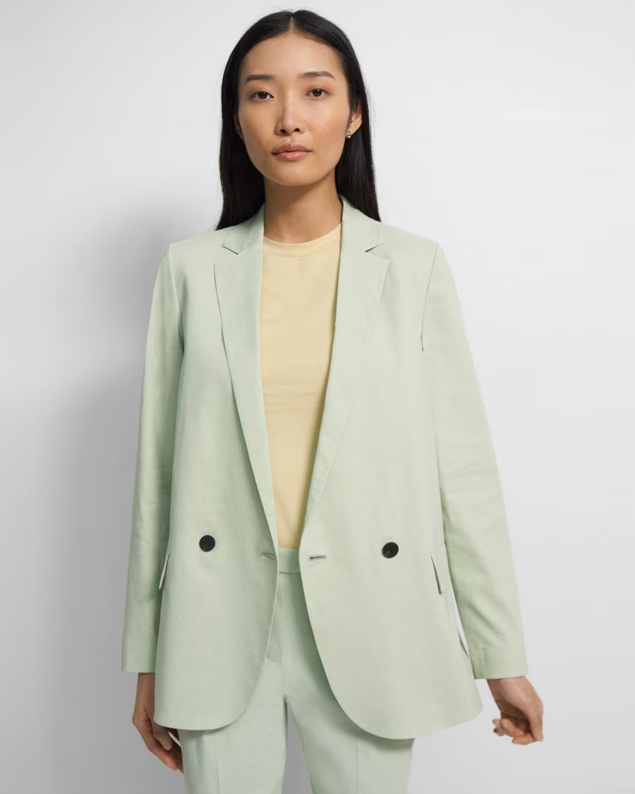 Oversized Boy Jacket in Good Linen | Theory UK