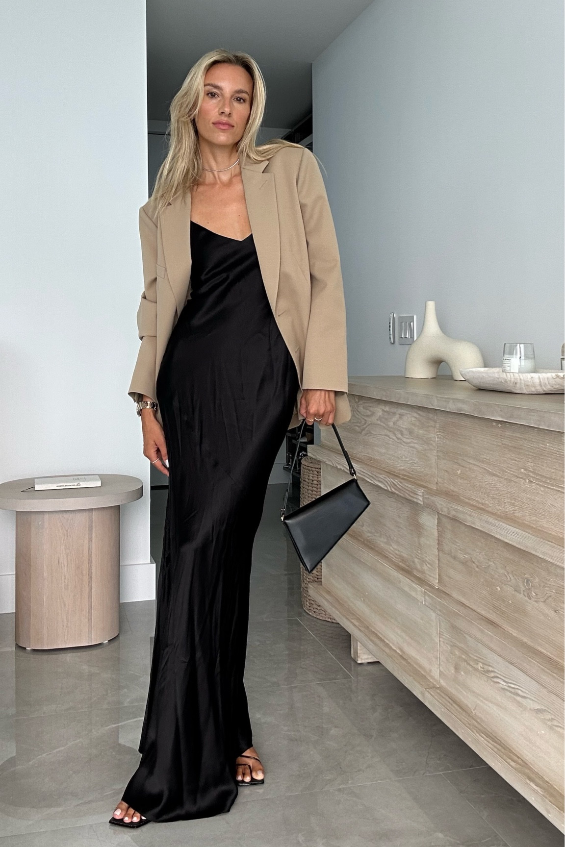 blazer silk dress lna Embellished Sequined Blazer Dress