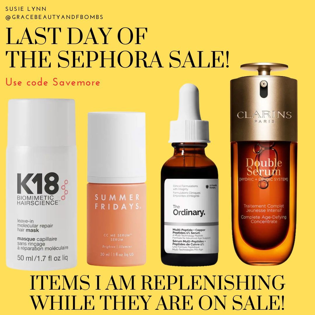 Today is the last day of the Sephora Sale! Use code Savemore for 20% off if you are a rouge member, 15% off if you  are a VIB and 10% off if you are an insider!

#LTKSaleAlert #LTKSeasonal #LTKBeauty