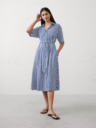 Pleated Midi Shirtdress | Banana Republic Factory