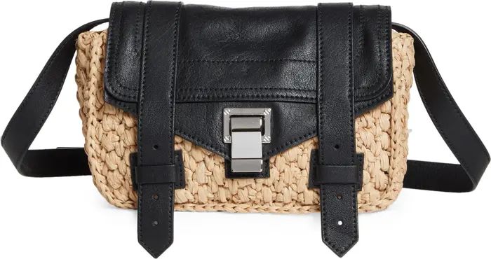 Mini PS1 Raffia & Leather Crossbody Bag | Nordstrom
