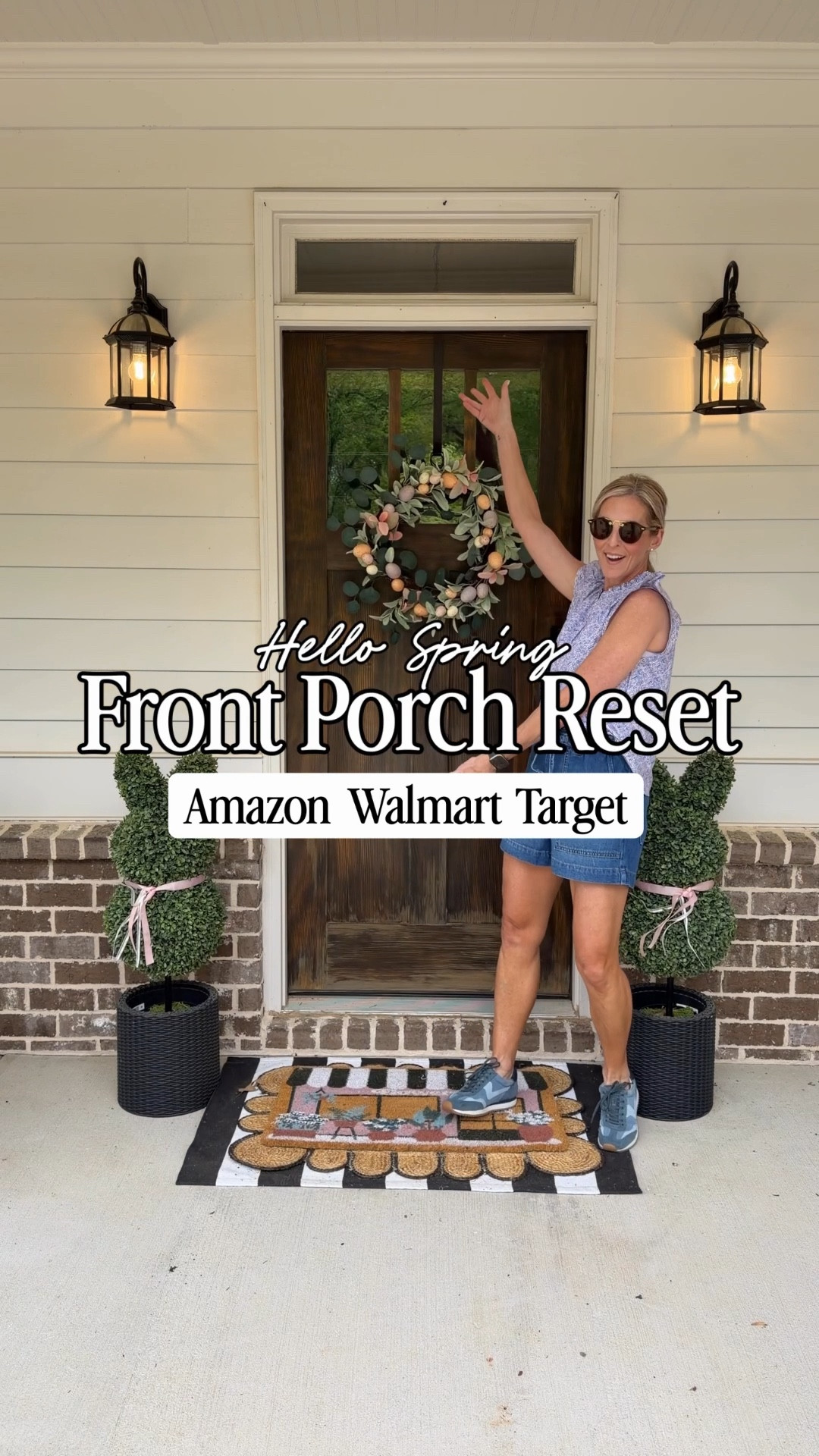 Hello spring 🌿 Front porch refresh in under 60 seconds. I mixed Amazon, Walmart, and Target to create a cozy little spot with rocking chairs, fresh florals, and all the blue details that just feel like the season. Even linked my outfit… because you know I can’t help myself. Everything is linked in LTK. Save this for when you’re ready to refresh your own porch. Comment PORCH for links. 

Spring Home, front porch, spring decor 

#LTKdayinmylife #LTKmomlife #LTKootd