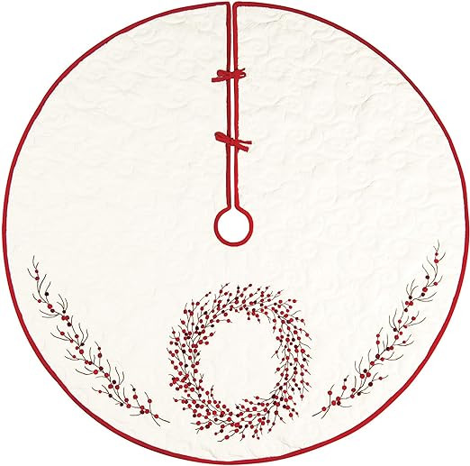 C&F Home Berry Wreath Tree Skirt 54 Inch Tree Skirt White | Amazon (US)