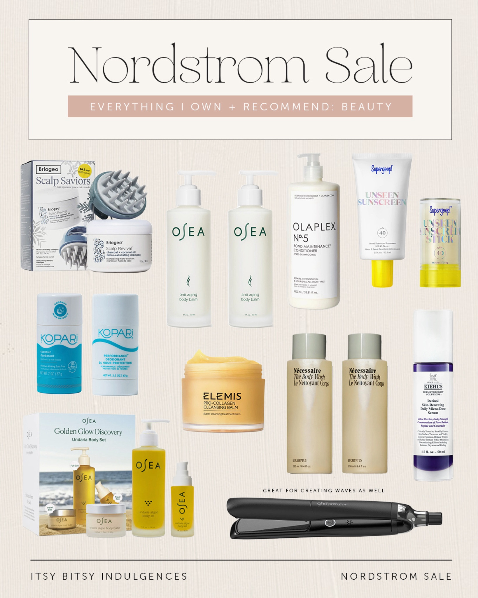 Nordstrom anniversary sale beauty items I own and recommend- most of these products I’ve been using for several years 