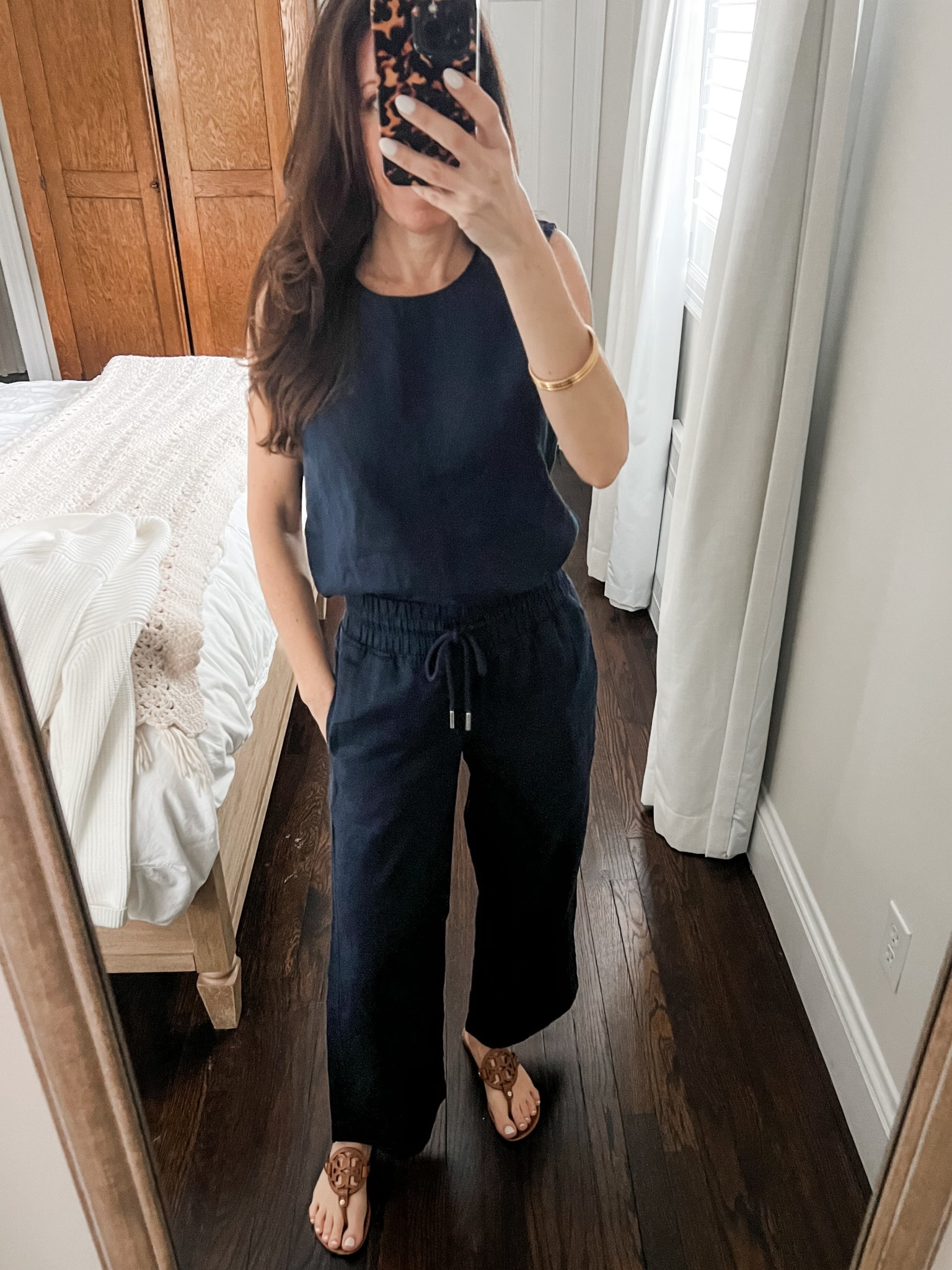 Navy Blue Linen Outfit.  This is perfect for work or travel.  Looks great with a cardigan or denim jacket.  

#LTKOver40 #LTKSaleAlert #LTKPetite
