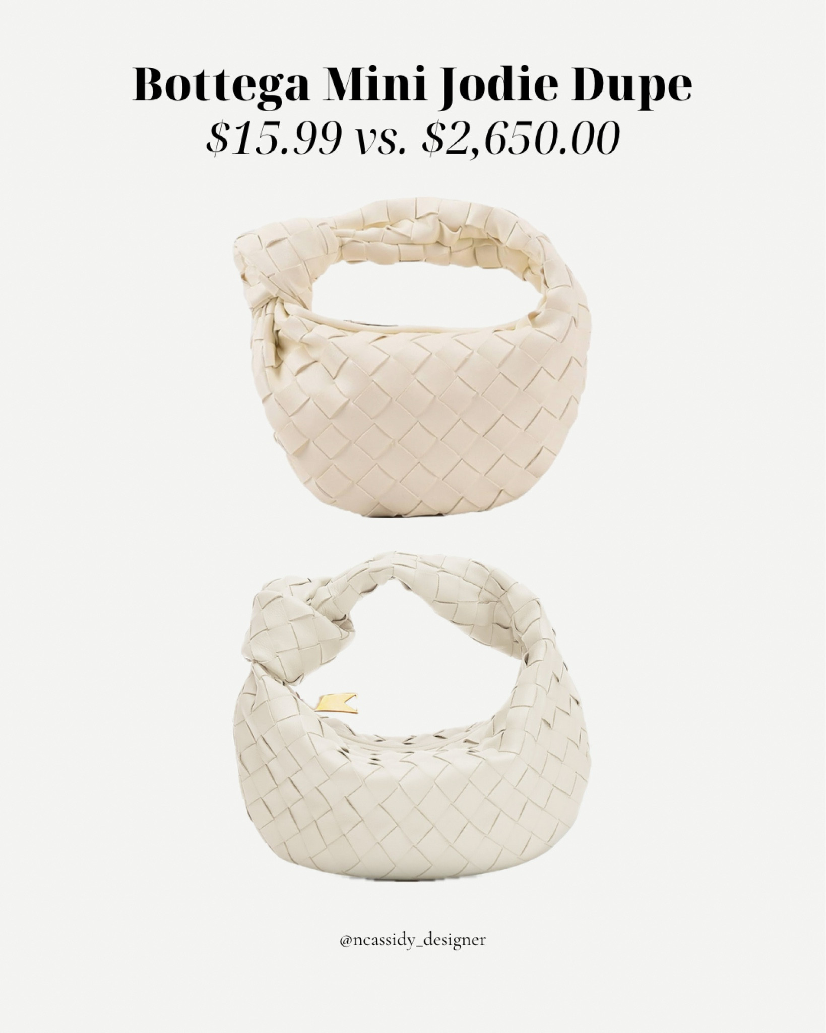 Look for Less | Bottega Veneta
Mini Jodie dupe is perfect for summer and only $15.99 
#neutral #handbag #summer #bag #purse #dupe #lookforless #bottegaveneta 

#LTKfindsunder50 #LTKfindsunder100 #LTKSeasonal