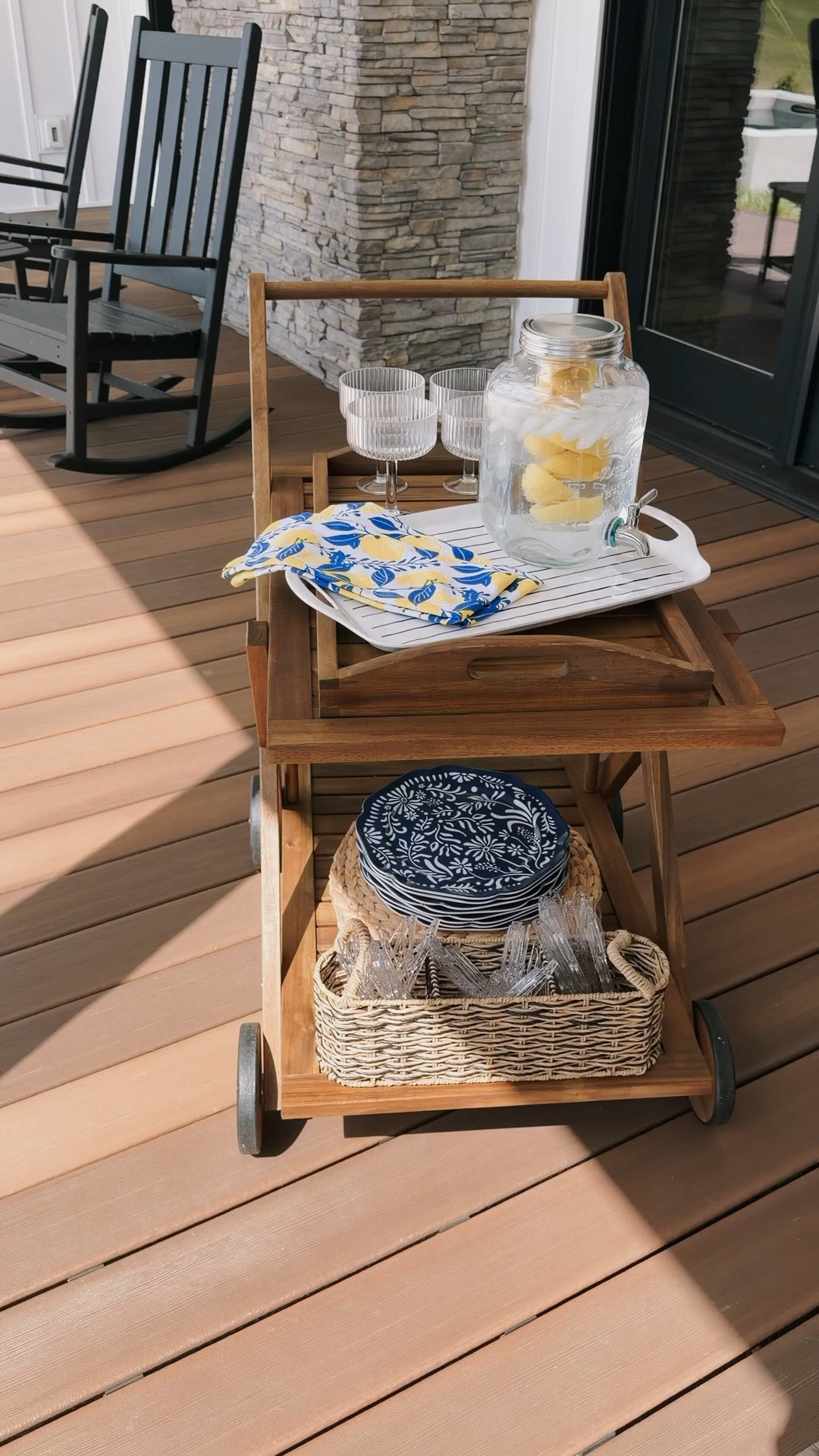 #ad Hosting season essential ✨This bar cart from @Wayfair  makes outdoor entertaining so easy with the removable serving tray, built-in drink storage, and timeless wood finish. Functional, beautiful, and perfect for summer nights on the patio.

#wishyouwerehere #outdoor #wayfair #wayfairpartner

#LTKHome #LTKSaleAlert #LTKSeasonal