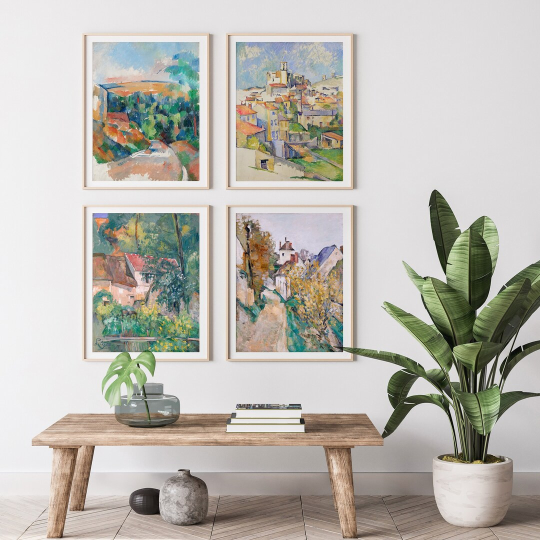 Gallery Set of 4 Cezanne Prints // Vintage Landscape Paintings // Digital Download - Etsy | Etsy (US)