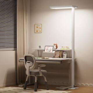 77.5 in. White 1-Light Modern Dimmable LED Standard Floor Lamp 4000K Natural Daylight Tall Floor Lamp for Living Room | The Home Depot