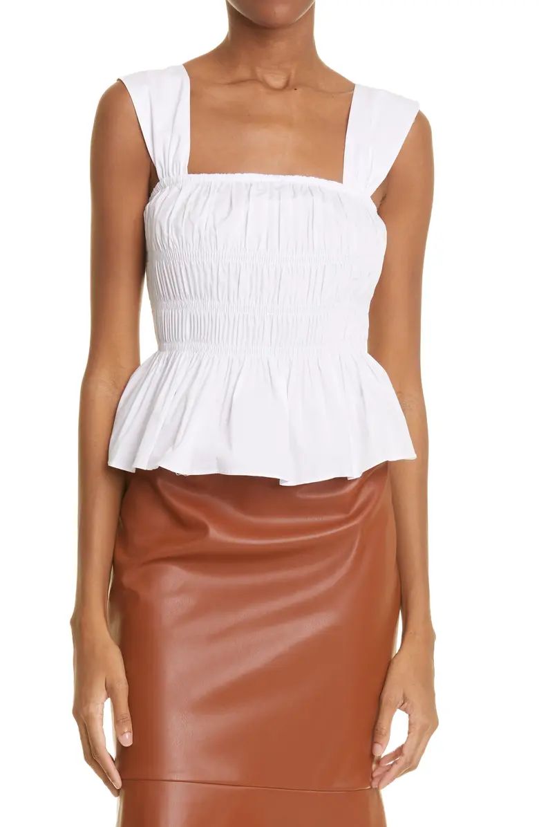 STAUD Ida Shirred Peplum Top | Nordstrom | Nordstrom