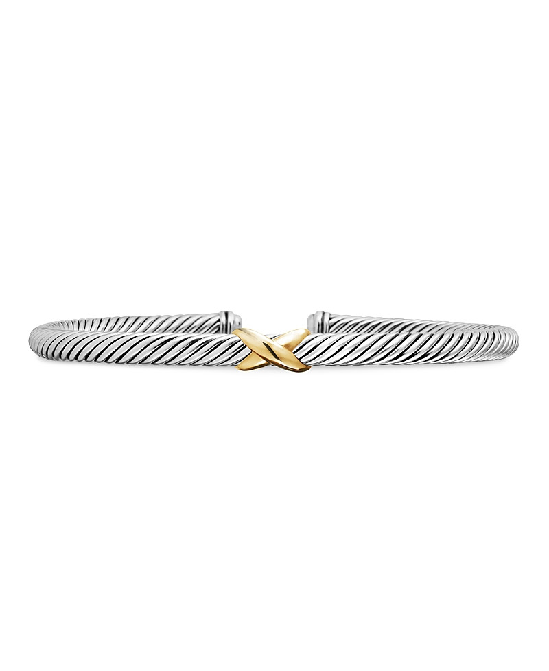 David Yurman X Classic Cable Station Bracelet in Sterling Silver with 18K Yellow Gold, 4mm | Bloomingdale's (US)