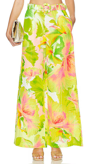 Belted Pants in Yellow Floral | Revolve Clothing (Global)