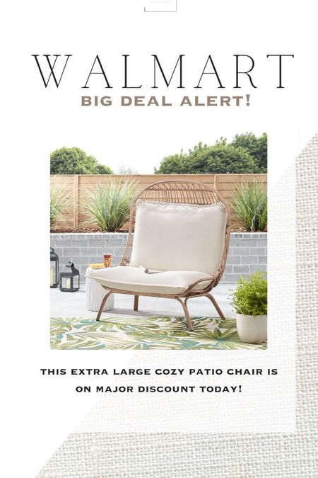 Great price on this cozy patio chair from Walmart!

Extra large outdoor chair, egg chair, patio furniture, outdoor furniture, Walmart home, Walmart patio

#LTKHome #LTKSaleAlert #LTKxWalmart