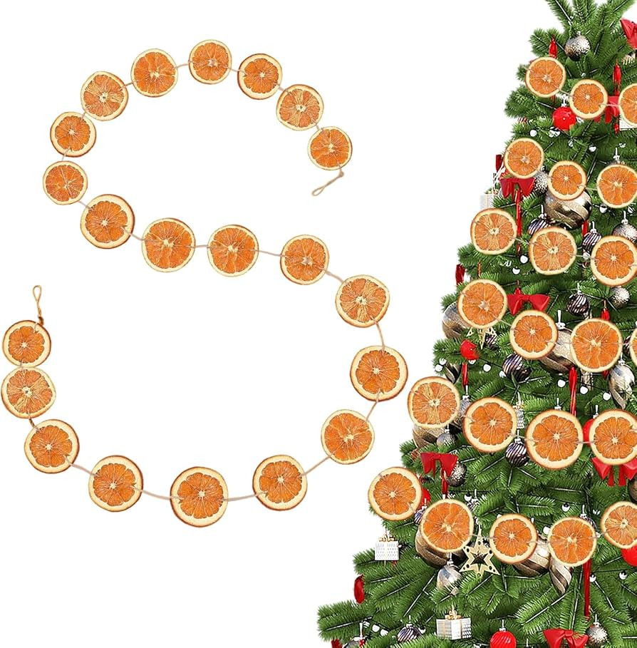 10 Ft Dried Orange Slice Christmas Garland - Rustic Orange Garland for Mantle Front Door Fireplac... | Amazon (US)