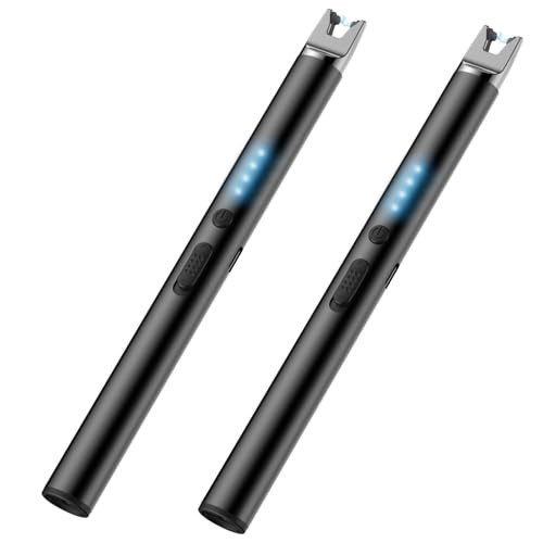 TOPKAY 2 Packs Electric Candle Lighters, Windproof Flameless USB Rechargeable Plasma Arc Long Lighter for Grill Firework Kitchen.Gifts for Women Mom Men Wife Sister. | Amazon (US)