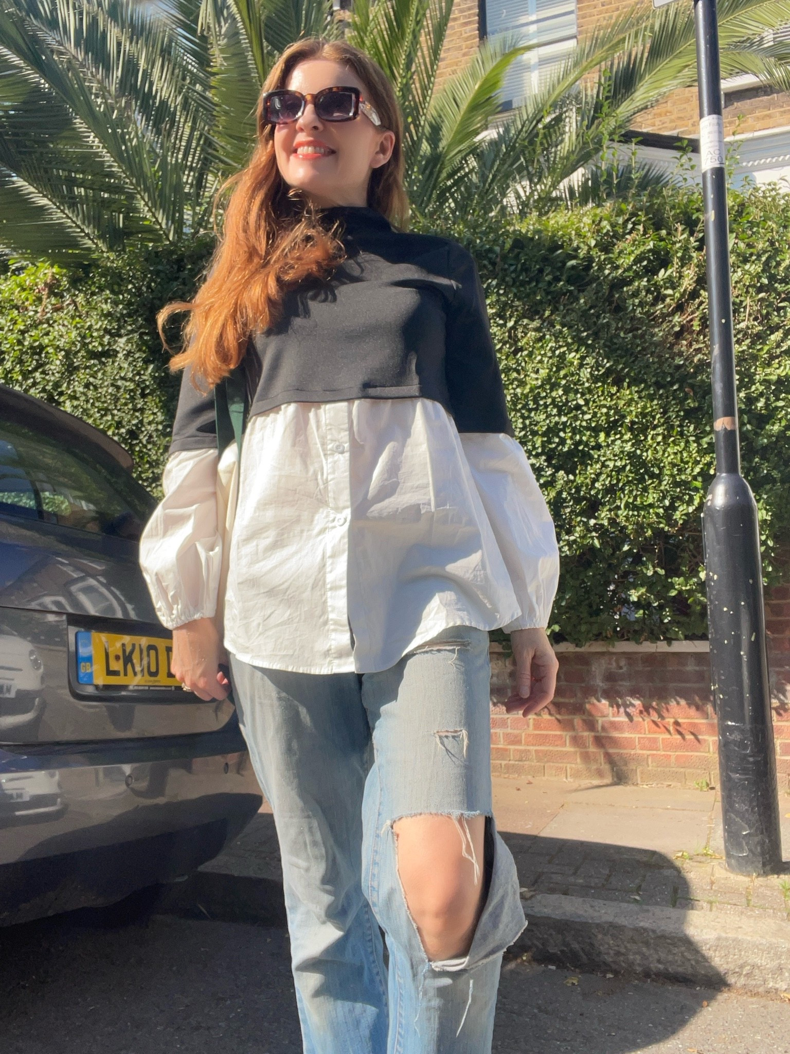 This shirt goes perfectly with jeans . Makes a casual look look
really chic and trendy . Wearing small size .

#LTKstyletip #LTKFashionMonth #LTKsale